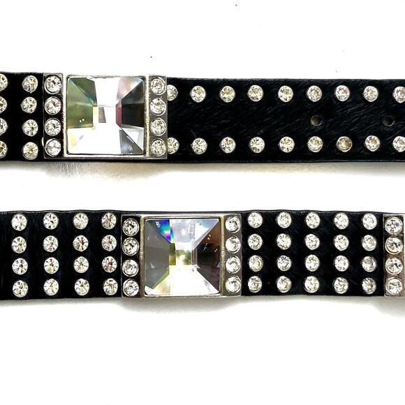 Vintage Y2K Black Rhinestone Bling Western Belt | BB Simmons Glam Rodeo Cowgirl - Picture 6 of 16